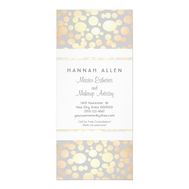 Cosmetology Spa and Salon Gold Circles Menu (Front)