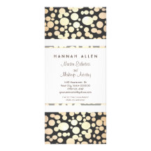 Cosmetology Spa Gold Circles Black Rack Card