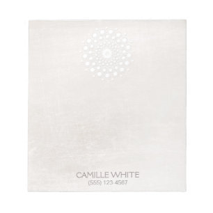 Cosmetology White Rosette Natural and Organic Spa Notepad