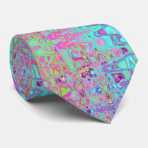 Cosmic Abstract Aqua and Hot Pink Retro Ripples