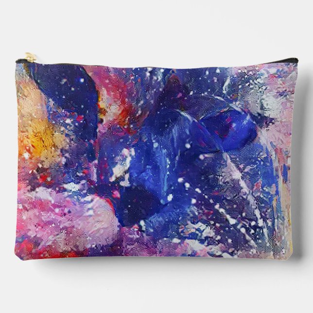 Cosmic Abstract Cat Dreamscape  Accessory Pouch (Front)