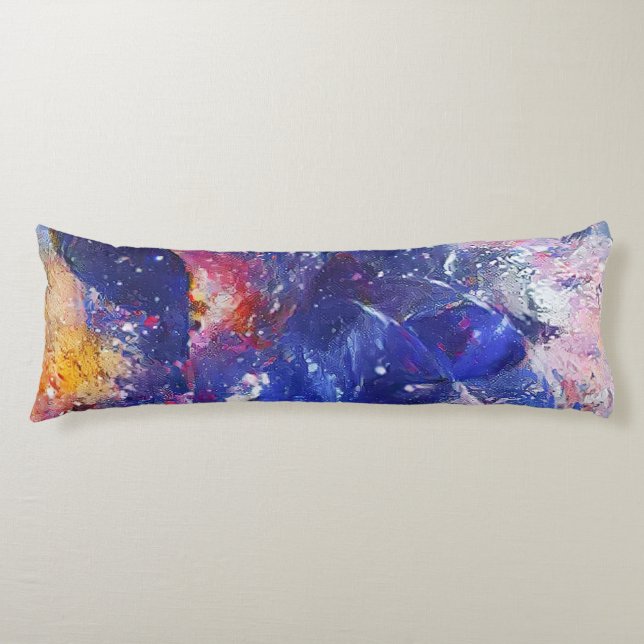 Cosmic Abstract Cat Dreamscape  Body Cushion (Front)