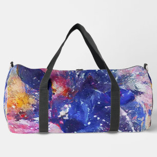 Cosmic Abstract Cat Dreamscape Duffle Bag