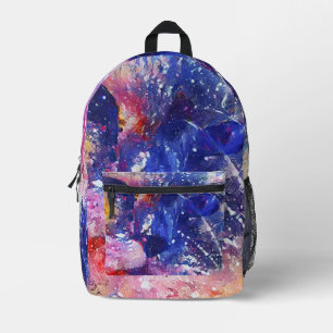 Cosmic Abstract Cat Dreamscape Printed Backpack