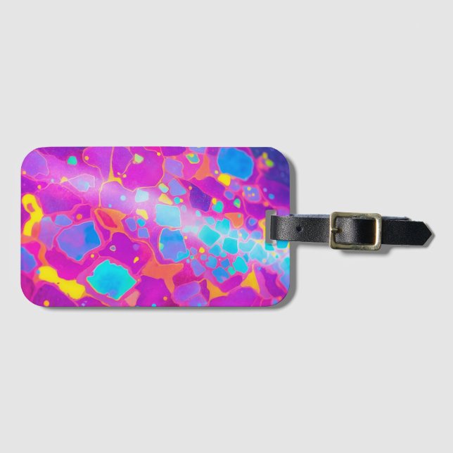 Cosmic Abstract Colourful Modern  Luggage Tag (Front Horizontal)