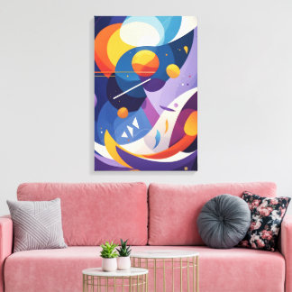 Cosmic Abstract Flow Canvas Print