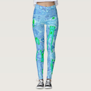 Cosmic Abstract Lavender Grey Retro Ripples Leggings