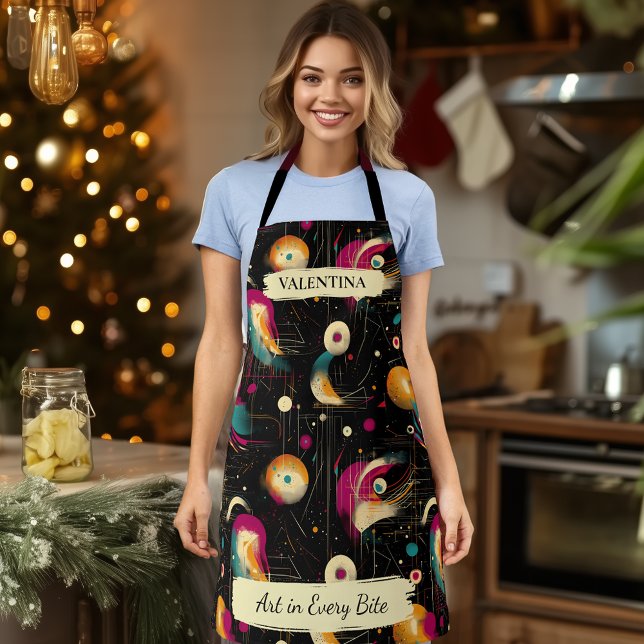 Cosmic Abstract Splash Apron with Custom Name (Creator Uploaded)