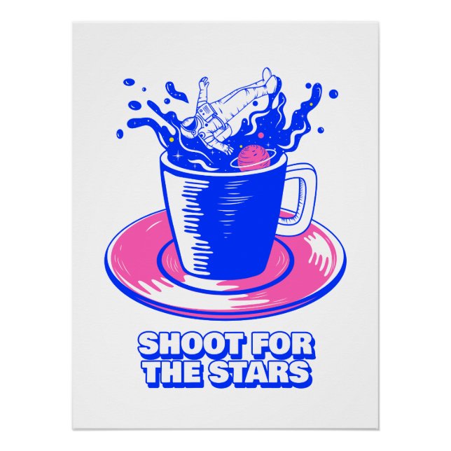 Cosmic Adventure Space Art | Astronaut Brew Poster (Front)