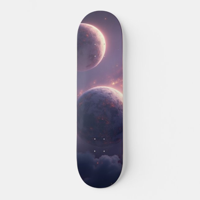 Cosmic Adventure: Space & Planet Skateboard Design (Front)