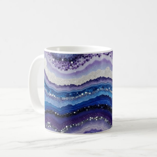 Cosmic Agate Waves Coffee Mug (Front Left)