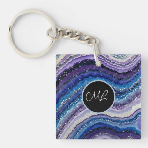 Cosmic Agate Waves Key Ring