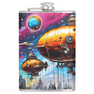 Cosmic Airship Hip Flask