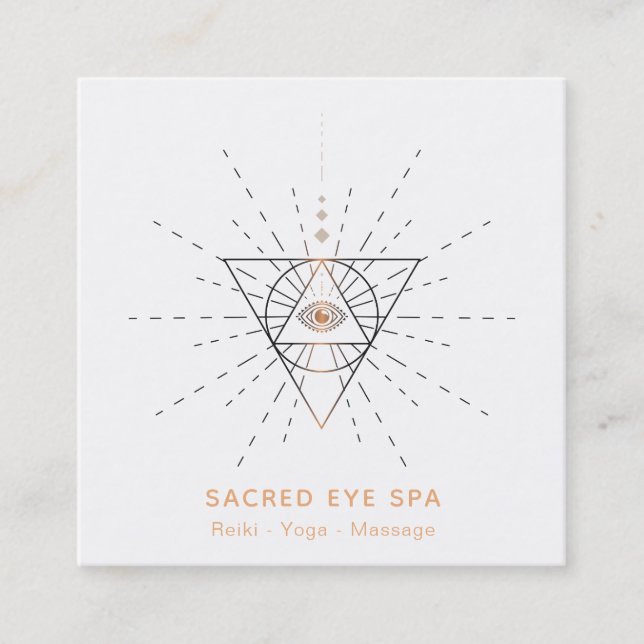 *~* Cosmic Alchemy Sacred Shaman Third Eye Square Business Card (Front)