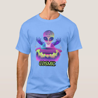 Cosmic Alien Art - Vibrant Space-Themed Di t-shirt