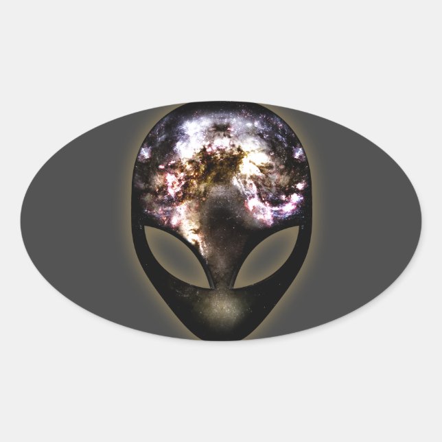 Cosmic Alien Oval Sticker (Front)