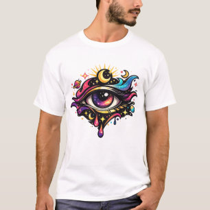 Cosmic All-Seeing Eye Mystical Galaxy Art Design T-Shirt