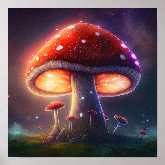 Cosmic Amanita Muscaria Poster (Front)