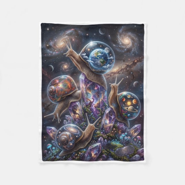 Cosmic Animals Space Exploration Galaxy Adventure  Fleece Blanket (Front)