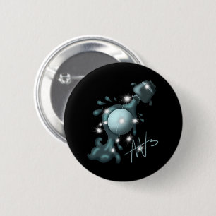 Cosmic Aquarius Uranus Zodiac 6 Cm Round Badge
