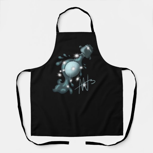 Cosmic Aquarius Uranus Zodiac Apron (Front)
