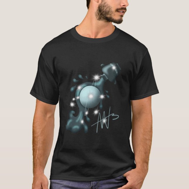 Cosmic Aquarius Uranus Zodiac T-Shirt (Front)