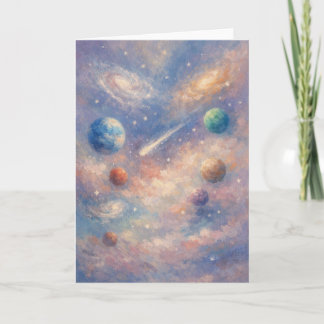 Cosmic Art Card – Planets & Galaxies