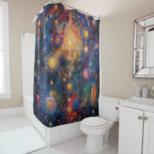 Cosmic Astrological Shower Curtain