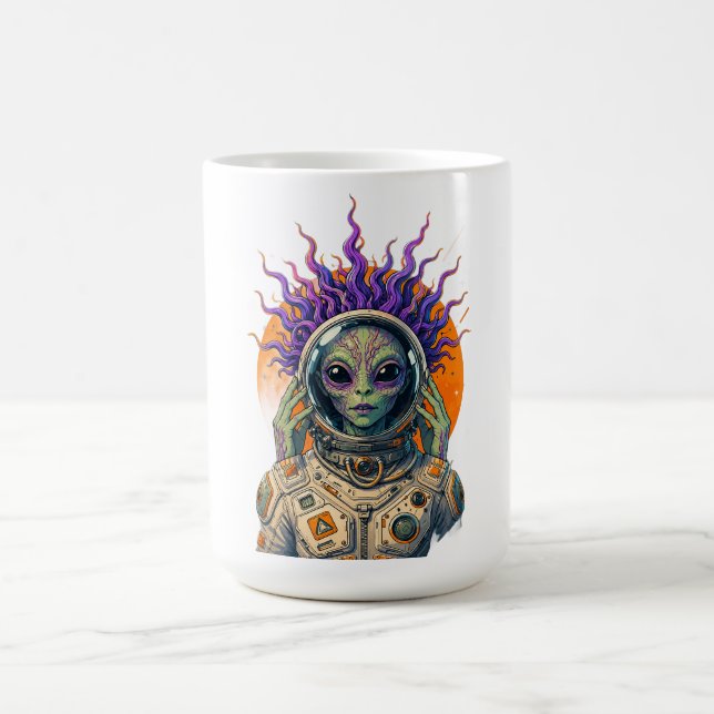 Cosmic Astronaut Alien Long Sleeve Coffee Mug (Center)