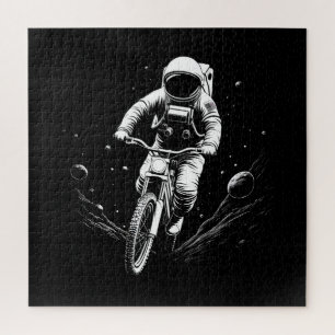 Cosmic Astronaut Bike Ride Space Adventure Jigsaw Puzzle