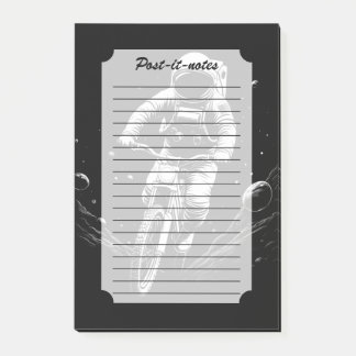 Cosmic Astronaut Bike Ride Space Adventure Post-it Notes