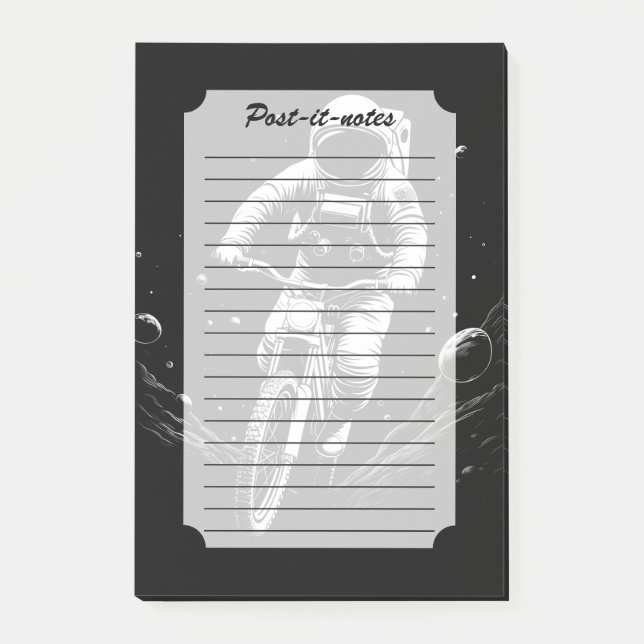 Cosmic Astronaut Bike Ride Space Adventure Post-it Notes (Front)