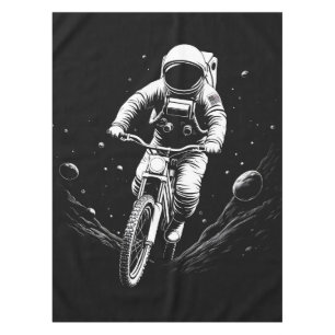 Cosmic Astronaut Bike Ride Space Adventure Tablecloth