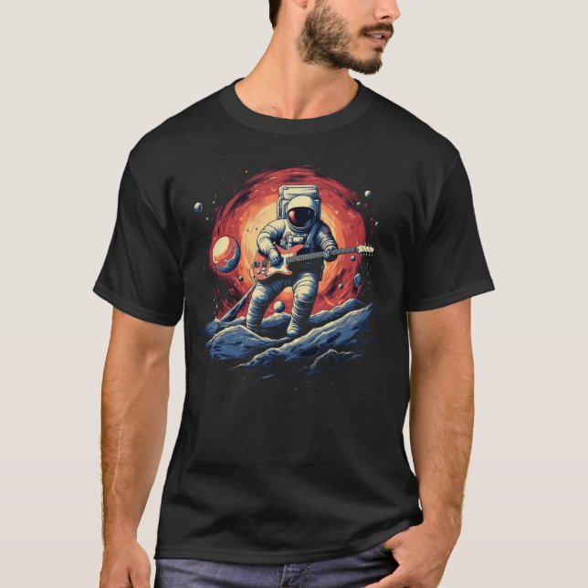 Cosmic Astronaut Guitarist T-Shirt (Front)