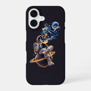 Cosmic Astronaut Reading Space Adventure iPhone 16 Case