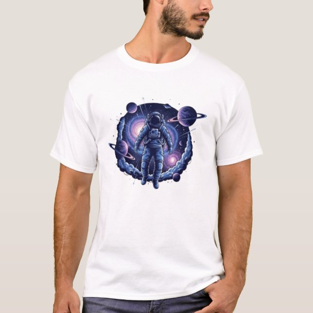 Cosmic Astronaut T-Shirt | Surreal Galaxy Space  (Front)