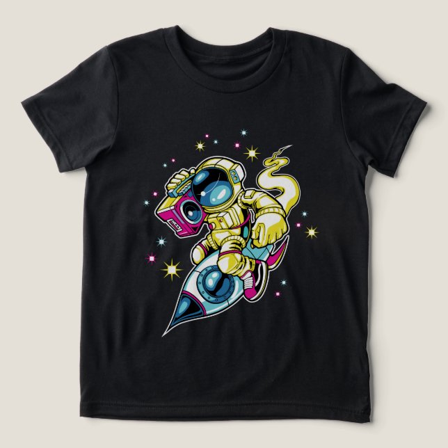 Cosmic astronaut Tri-Blend shirt (Design Front)