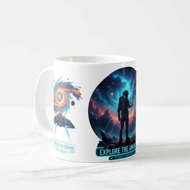Cosmic Astronaut Unknown Space Explorer Deep Mug (Front Left)