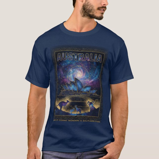 Cosmic Australia Sydney Celestial Art T-Shirt (Front)