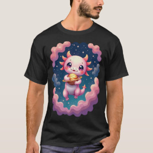 Cosmic Axolotl Space Explorer Cute Alien Kawaii T-Shirt
