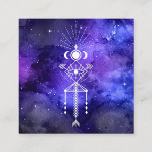 *~* Cosmic Aztec Tribal Sacred Celestial Shaman Square Business Card