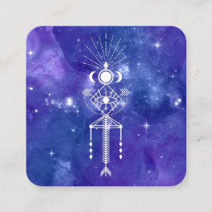 *~* Cosmic Aztec Tribal Sacred Celestial Shaman Square Business Card