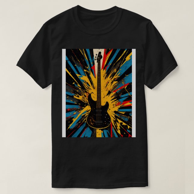 Cosmic Bass Riff Shattering Musical Dimensions for T-Shirt (Design Front)