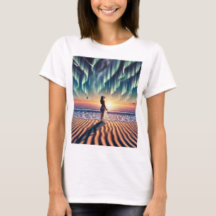 Cosmic Beachscape: Aurora Dreaming 3-D T-Shirt