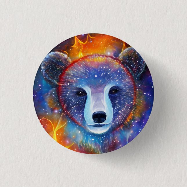 Cosmic Bear  3 Cm Round Badge (Front)