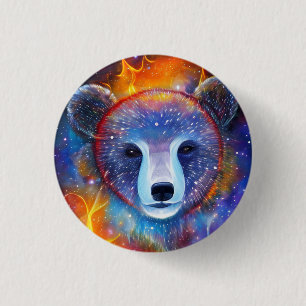 Cosmic Bear  3 Cm Round Badge