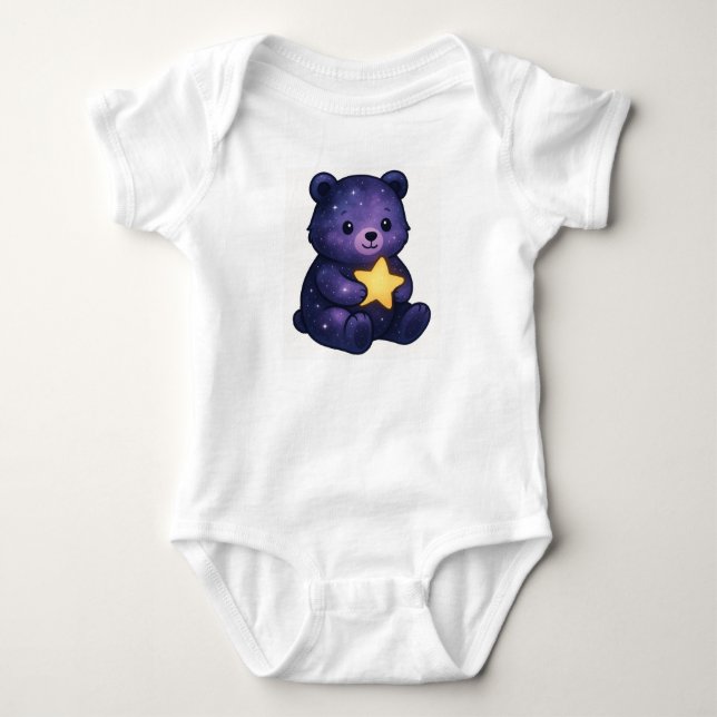 Cosmic Bear Infant Bodysuit – Star Hug Design (Front)