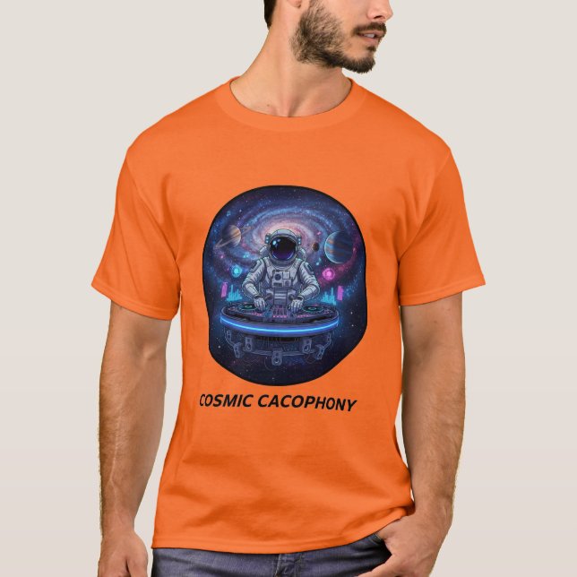 "Cosmic Beats DJ Tee" T-Shirt (Front)