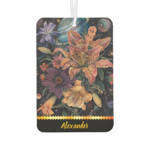 Cosmic beauty of celestial blooms car air freshener