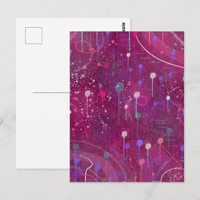 Cosmic Berry Picking: Abstract Art Postcard (Front/Back)